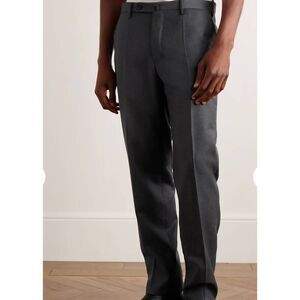 Incotex Pants Men's 36 Grey Modern Fit Tapered Super 100s Wool Chino